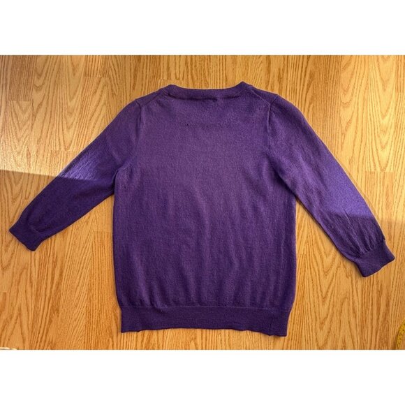 J Crew Womens Purple Merino Wool Sweater Size S-M with FLAWS - Picture 12 of 12